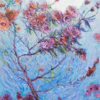 Malerei mit dem Titel "Blooming tree" von Rima Azatyan, Original-Kunstwerk, Öl Auf Holzplatte montiert