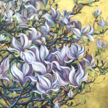 Pittura intitolato "Magnolias 2" da Rima Azatyan, Opera d'arte originale, Olio