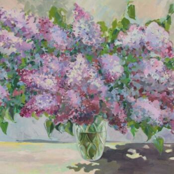 Malerei mit dem Titel "Lilacs" von Rima Azatyan, Original-Kunstwerk, Öl