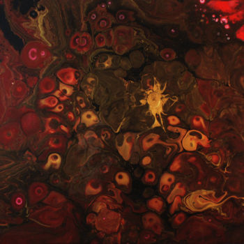 Peinture intitulée "Explosion chaude" par Florent Rimbault, Œuvre d'art originale, Acrylique Monté sur Châssis en bois