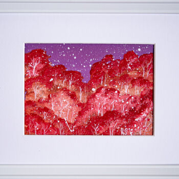 Painting titled "RED FOREST, abstrac…" by Rimma Savina, Original Artwork, Acrylic