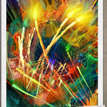 Painting titled ""Symphony of Candle…" by Rina Garon, Original Artwork, Digital Painting