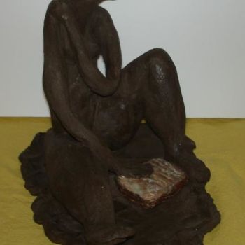 Sculpture titled "la lecture" by Rina Curiel, Original Artwork