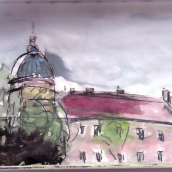 Desenho intitulada "hotel dieu" por Rina Curiel, Obras de arte originais