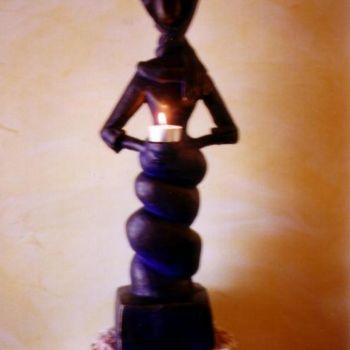 Sculpture titled "la porteuse de lumi…" by Rina Curiel, Original Artwork