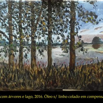 Malerei mit dem Titel "Entardecer com árvo…" von Rinaldo Da Costa Menezes, Original-Kunstwerk, Öl