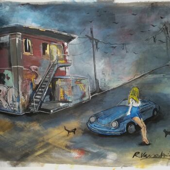 Painting titled "On the Road" by Rinalds Vanadzins, Original Artwork, Acrylic