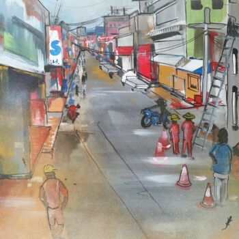 Pittura intitolato "Sri lanka streets" da Rinalds Vanadzins, Opera d'arte originale, Acrilico