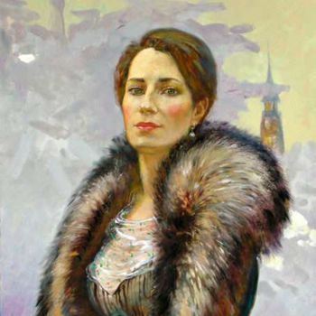 Malerei mit dem Titel "Portrait de Marion" von Rinat Animaev, Original-Kunstwerk