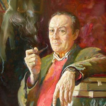 Pintura intitulada "L'écrivain" por Rinat Animaev, Obras de arte originais