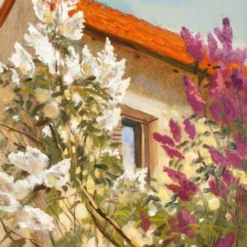 Pintura intitulada "Lilas" por Rinat Animaev, Obras de arte originais