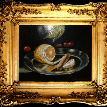 Painting titled "Etude with a lemon" by Rinat Galyautdinov, Original Artwork, Oil