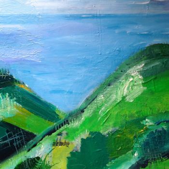 Painting titled "pays basque" by Christine Ringelstein, Original Artwork, Acrylic