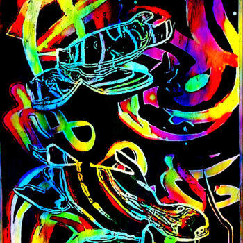 Digitale Kunst mit dem Titel "Magic turtle 2" von Rino Vale, Original-Kunstwerk, Digitale Malerei