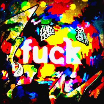 Painting titled "fuck weed" by Rino Vale, Original Artwork, Digital Print