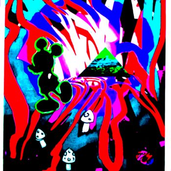 Incisioni, stampe intitolato "micky a ali" da Rino Vale, Opera d'arte originale, Stampa digitale