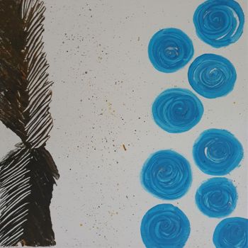 Картина под названием "Blue Swirl" - Reshma Teena Daniel, Подлинное произведение искусства, Акрил