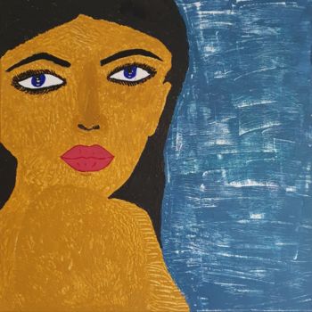 Malerei mit dem Titel "Lady" von Reshma Teena Daniel, Original-Kunstwerk, Acryl