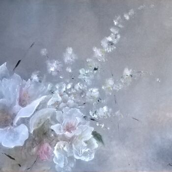 Painting titled "Fleurs d'amandier" by Rita Cau, Original Artwork