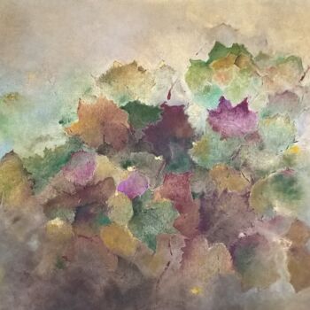 Malerei mit dem Titel "La vigne en automne" von Rita Cau, Original-Kunstwerk