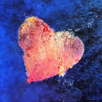 Peinture intitulée "Le coeur en miettes" par Rita Cau, Œuvre d'art originale, Huile