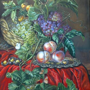 Schilderij getiteld "Still life fruits (…" door Rita Cemkalo, Origineel Kunstwerk, Olie