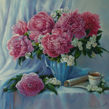 Painting titled "Scents of flowers" by Rita Cemkalo, Original Artwork, Oil