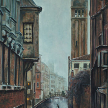 Painting titled "Streets of Venice" by Rita Cemkalo, Original Artwork, Oil