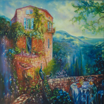 Painting titled "My Sunny Home" by Rita Cemkalo, Original Artwork, Oil
