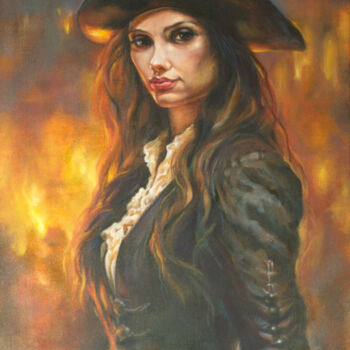 Peinture intitulée "Beautiful Pirate Gi…" par Rita Cemkalo, Œuvre d'art originale, Huile