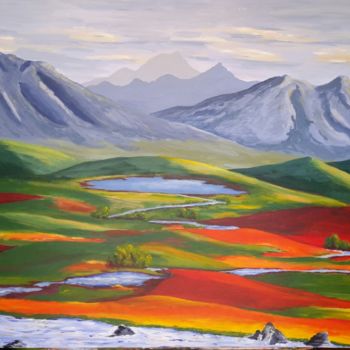 Картина под названием "Valley in Boland Ca…" - Rita Kili, Подлинное произведение искусства, Акрил