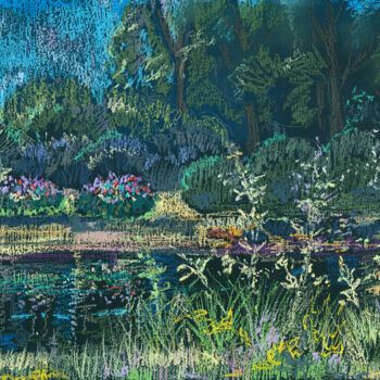 Malerei mit dem Titel "Park on the islands" von Rita Ko, Original-Kunstwerk, Pastell