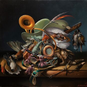 Pittura intitolato "Hunter" da Rita Mikhalchuk, Opera d'arte originale, Olio
