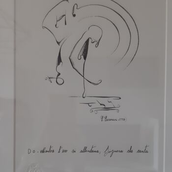 Gravures & estampes intitulée "Le sette note music…" par Rita Pecorari, Œuvre d'art originale, Encre