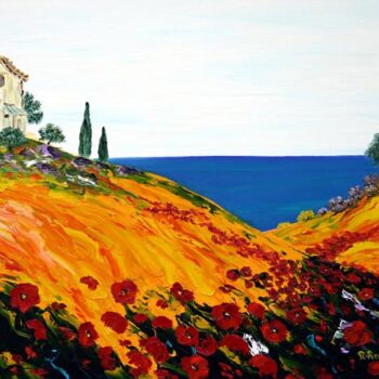 Peinture intitulée "Méditerranée." par Rita Revil, Œuvre d'art originale, Huile