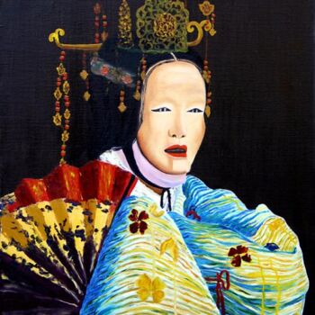 Peinture intitulée "Theatre chinois." par Rita Revil, Œuvre d'art originale, Huile