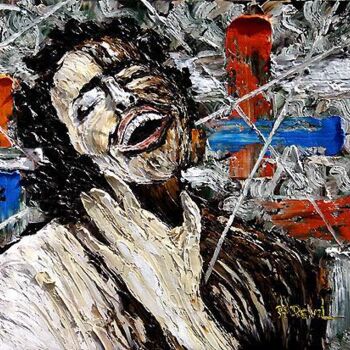 Peinture intitulée "Bluesmen" par Rita Revil, Œuvre d'art originale, Huile