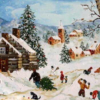 Peinture intitulée "L'hiver." par Rita Revil, Œuvre d'art originale, Huile