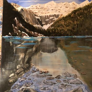 Painting titled "Lake Louise" by Rita Petrache, Original Artwork, Acrylic