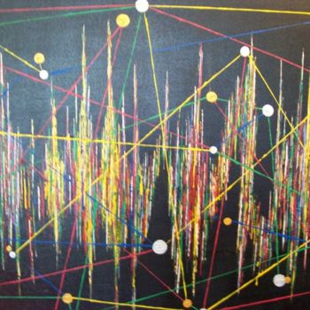 Pittura intitolato "constellation.jpg" da Rita Raithel, Opera d'arte originale