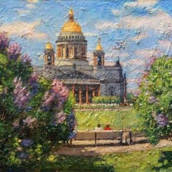 Картина под названием "Весна в Петербурге." - Игорь Разживин, Подлинное произведение искусства, Масло
