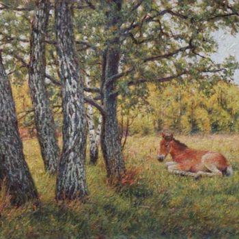 Painting titled "Летний день." by Igor Razzhivin, Original Artwork, Oil