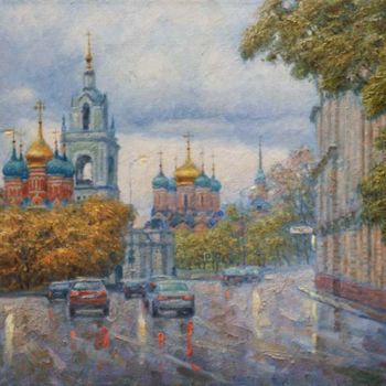 Painting titled "Прохладный вечер." by Igor Razzhivin, Original Artwork, Oil