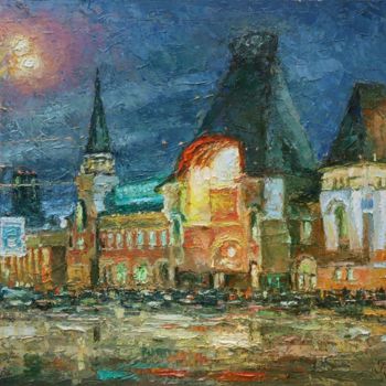 Картина под названием "Ярославский вокзал." - Игорь Разживин, Подлинное произведение искусства, Масло