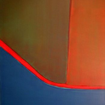 Pintura titulada "Curva roja" por Javier Riveiro, Obra de arte original