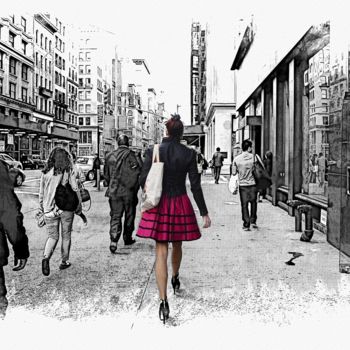 Fotografie getiteld "Street Pretty Girl" door Rivierakris, Origineel Kunstwerk, Foto Montage