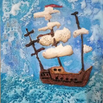 Peinture intitulée "Nuh' un Gemisi" par Rıza Akkaş, Œuvre d'art originale, Acrylique