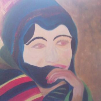 Peinture intitulée "femme berbere" par Rize Art, Œuvre d'art originale, Huile