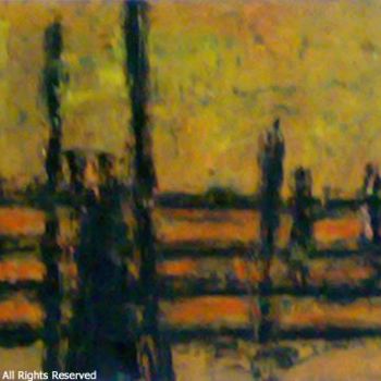 Malerei mit dem Titel "The Fences" von Rizwan Ali, Original-Kunstwerk, Öl