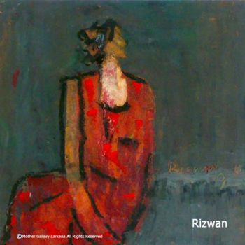Pintura intitulada "Fears women" por Rizwan Ali, Obras de arte originais, Óleo